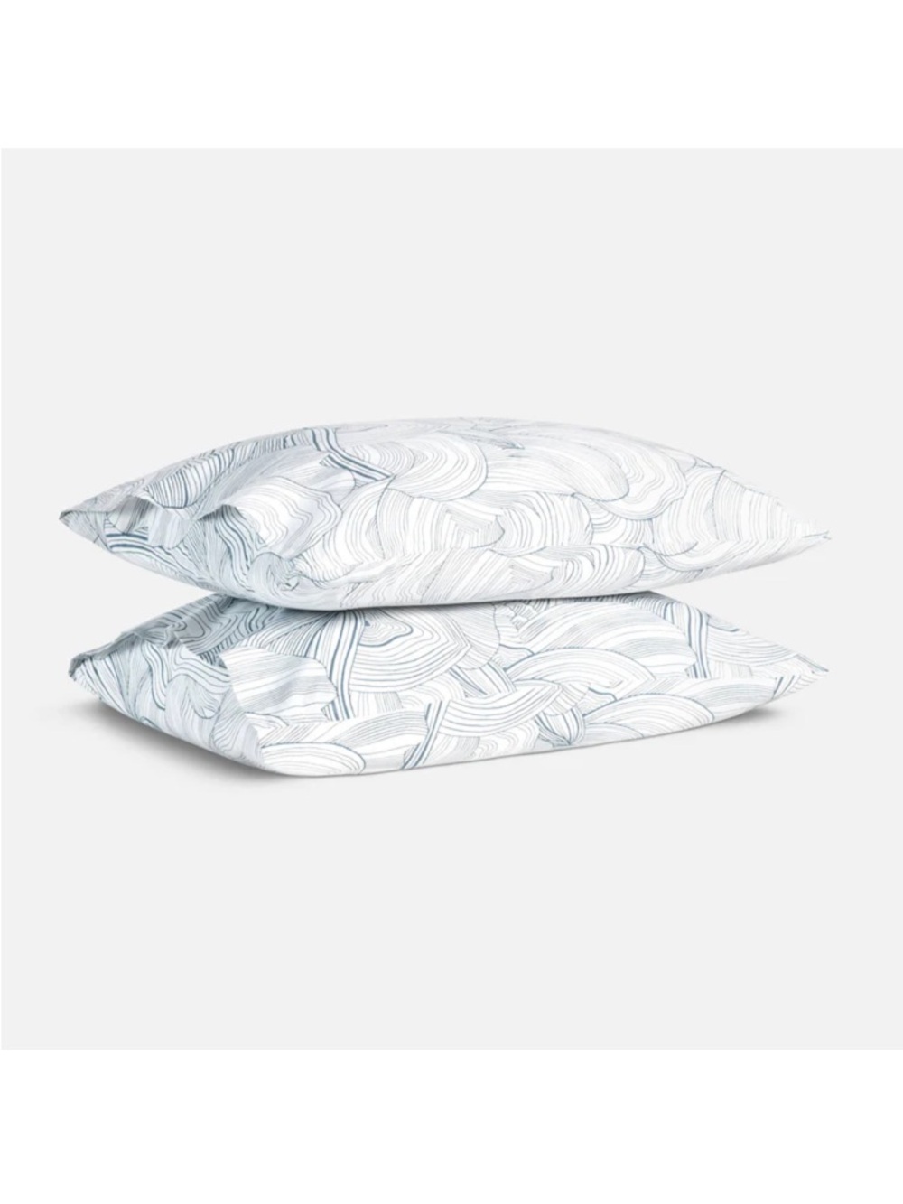 Brooklinen Cooling Cotton Percale Pillowcase Set, Oyster in Blue, Standard Size